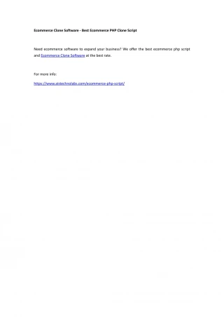 Ecommerce Clone Software - Best Ecommerce PHP Clone Script - slide 1