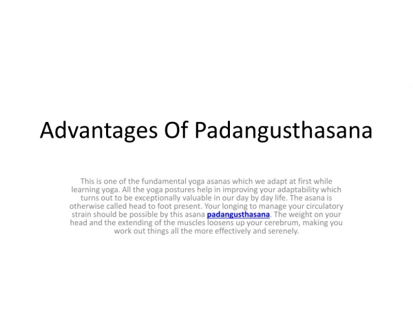Advantages Of Padangusthasana