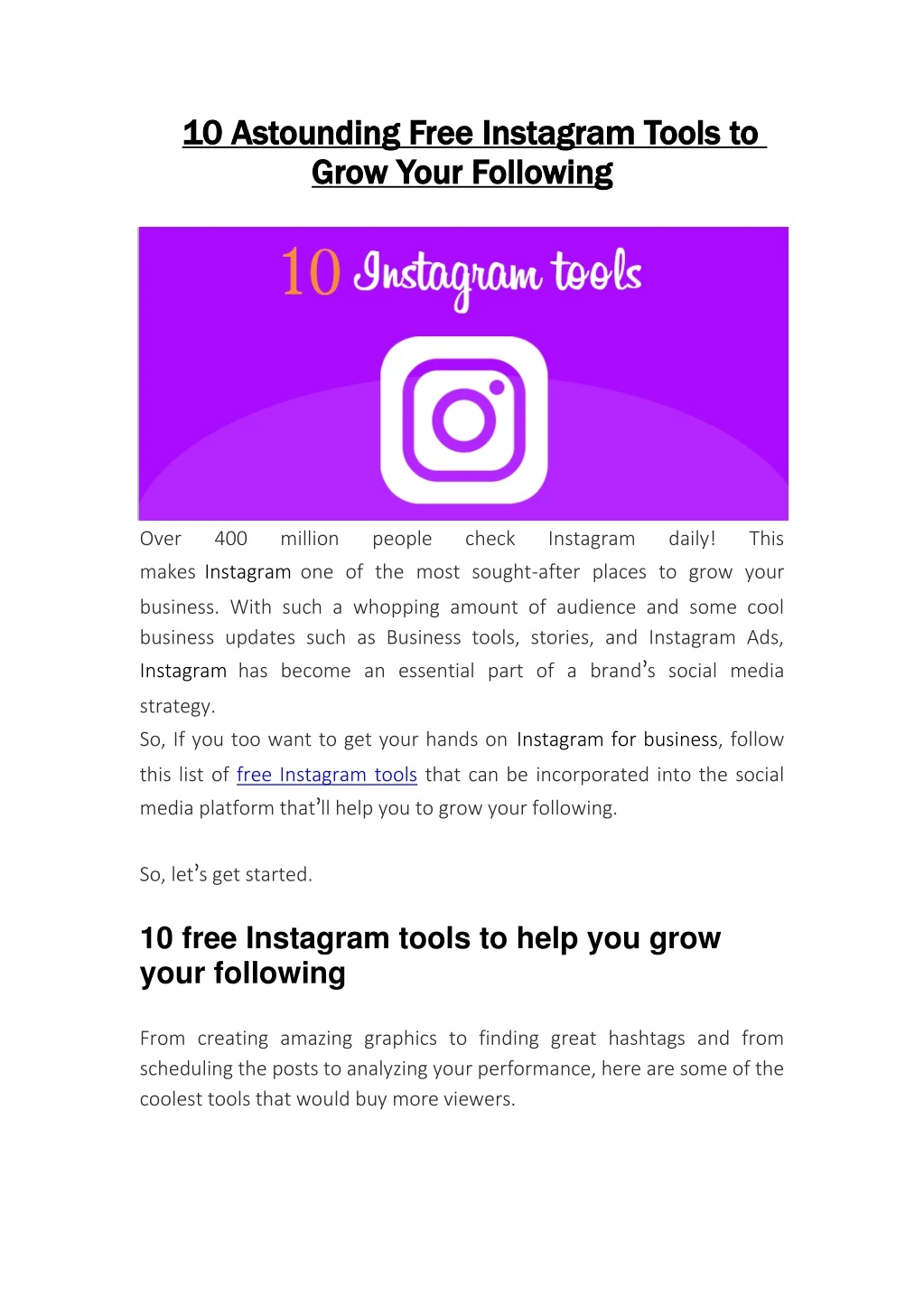 10 astounding free instagram tools