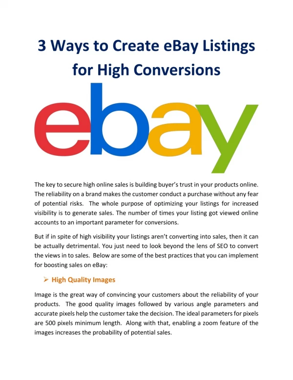 3 Ways to Create eBay Listings for High Conversions
