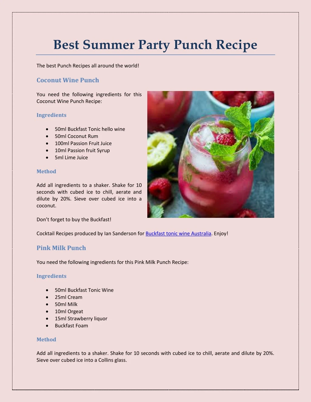 best summer party punch recipe