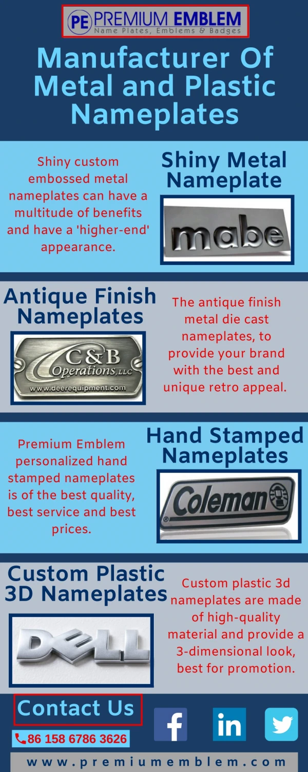 Custom Metal Nameplates | Have A High Ended Appearance