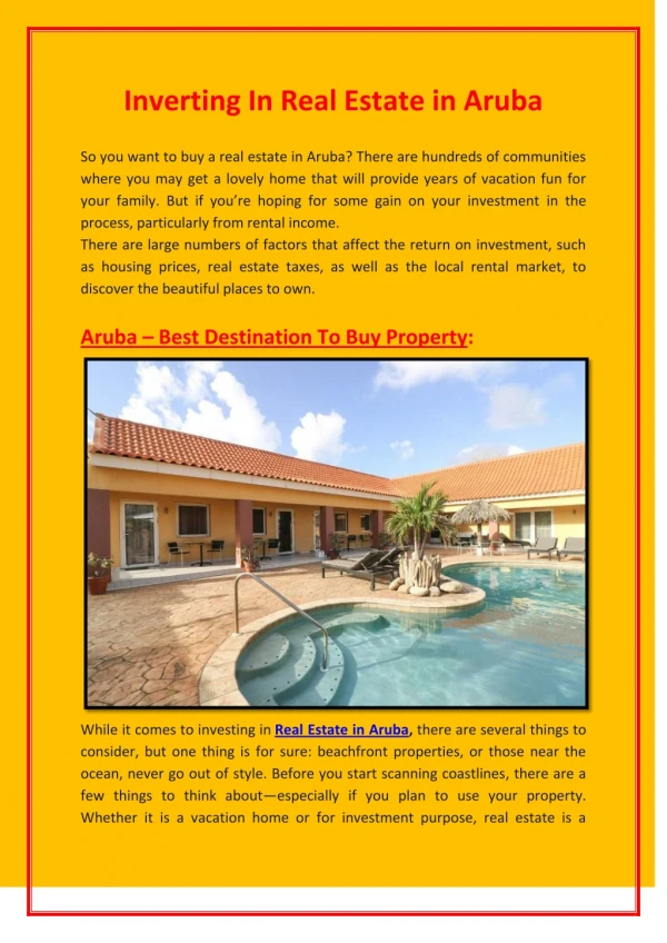 Aruba Commercial Real Estate