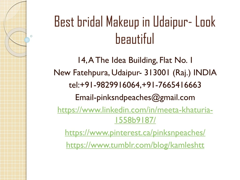 best bridal makeup in udaipur look beautiful