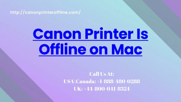 Mac Says Canon Printer Is Offline? Call 1-888-480-0288