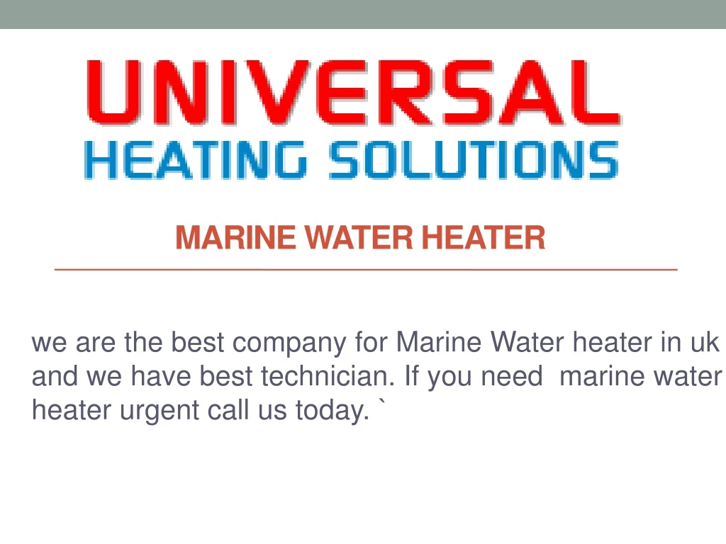 marine water heater