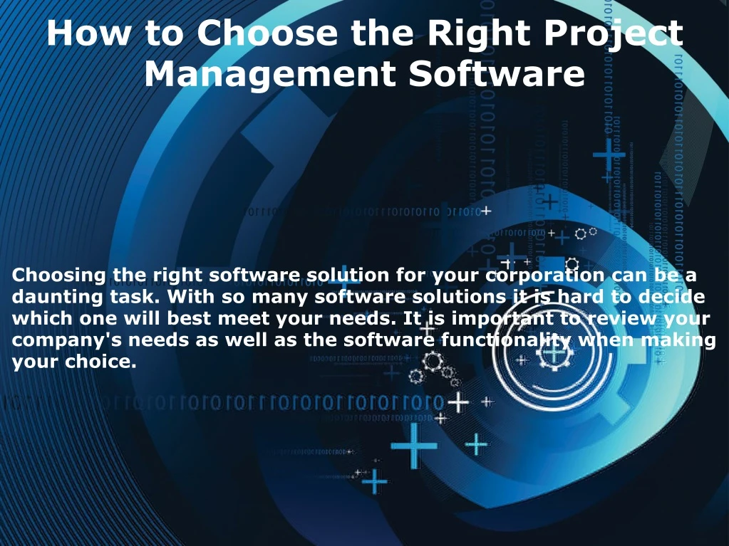 how to choose the right project management software