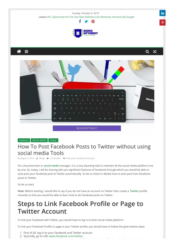 How to Post Facebook Posts To Twitter Without Using Social Media Tools