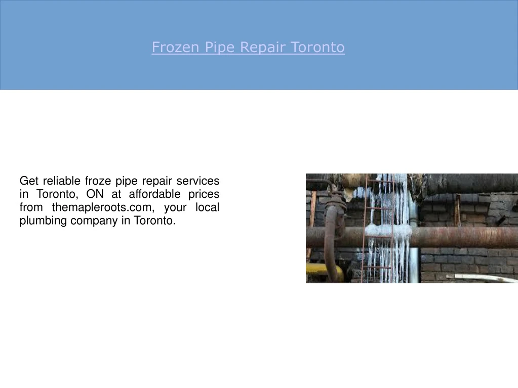 frozen pipe repair toronto