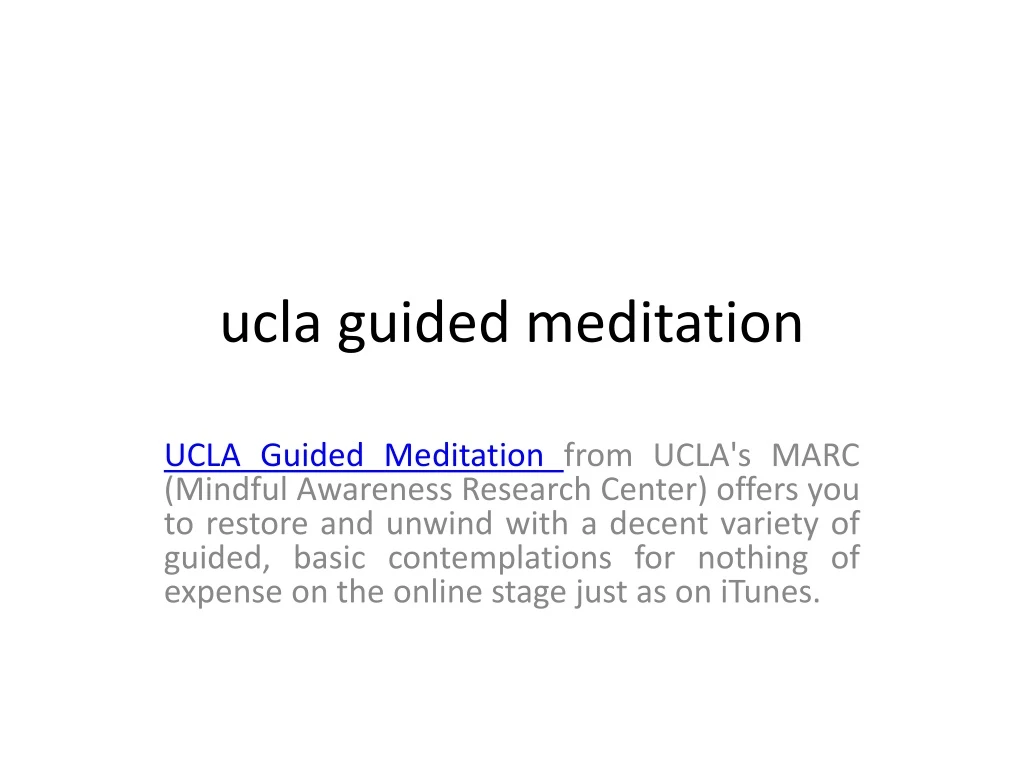 ucla guided meditation