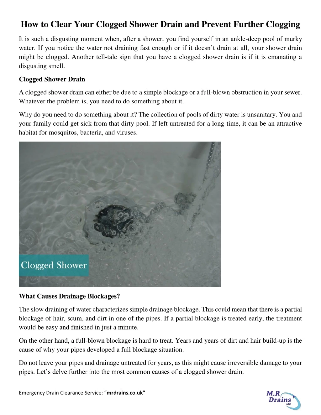 how to clear your clogged shower drain