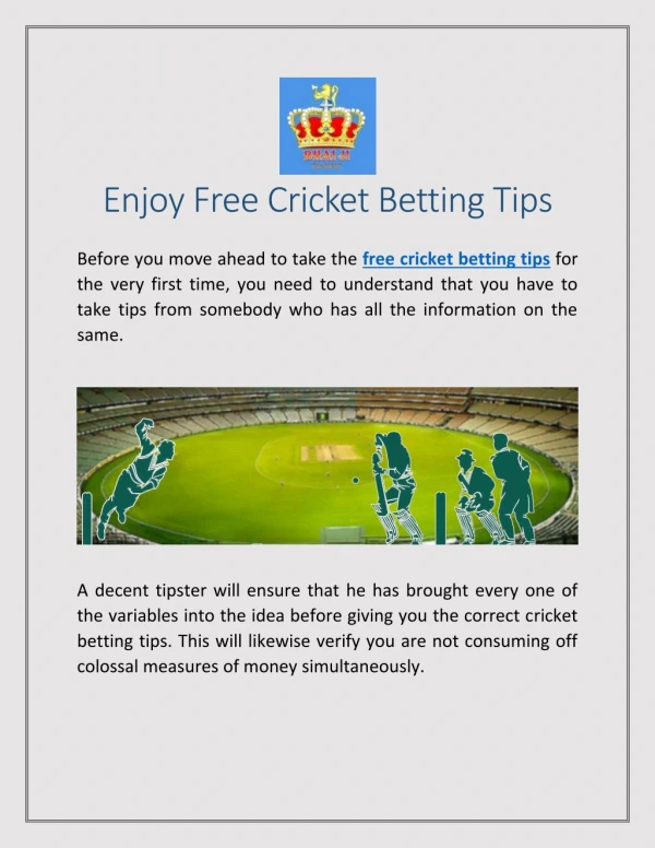 Enjoy Free Cricket Betting Tips