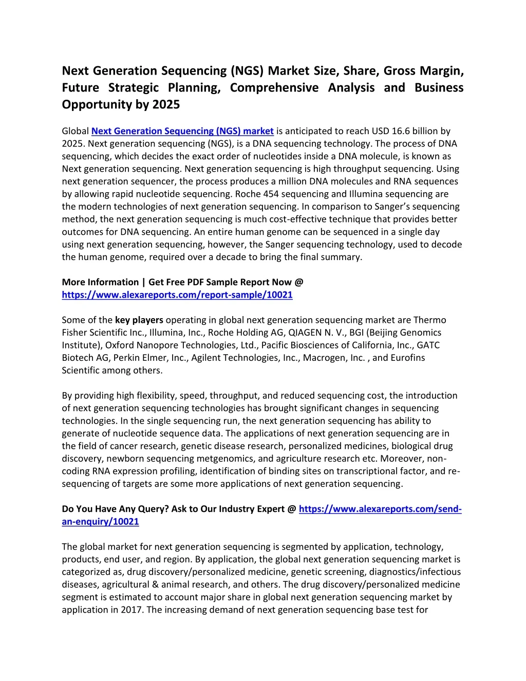 next generation sequencing ngs market size share