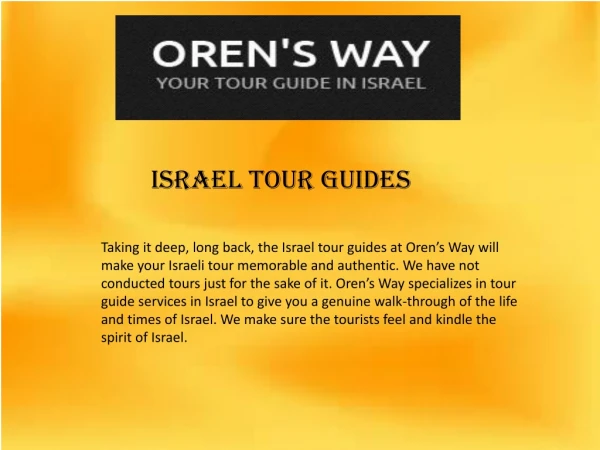 Orensway.com - israel tour guides