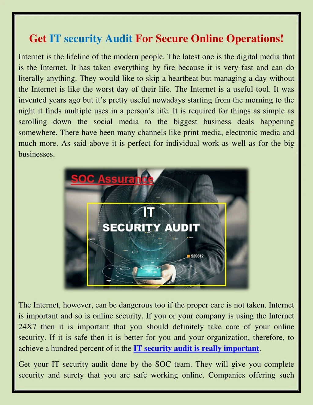 get it security audit for secure online operations