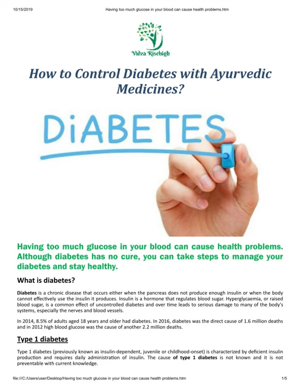 How to Control Diabetes With Ayurveda?