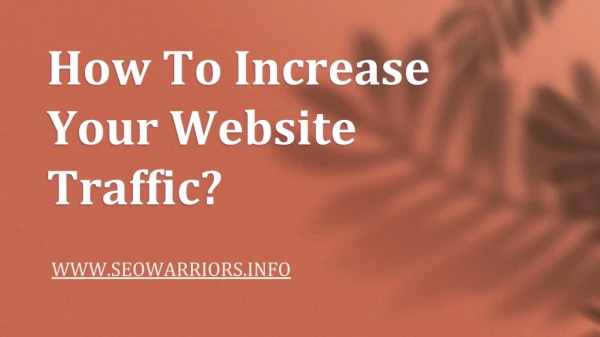 How To Increase Your Website Traffic ?
