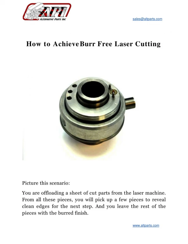 How to Achieve Burr Free Laser Cutting