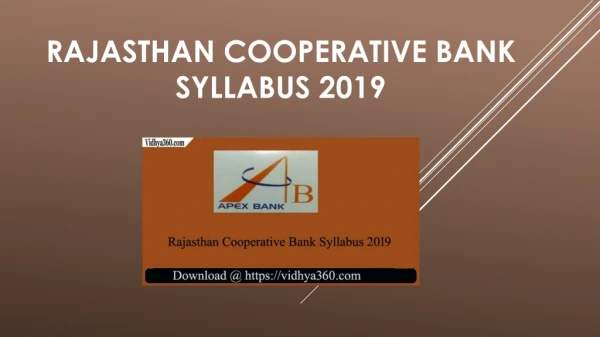 Rajasthan Cooperative Syllabus 2019 | Check Raj CRB Exam Syllabus