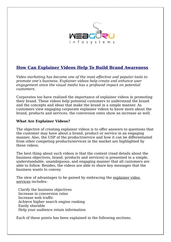 How Can Explainer Videos Help To Build Brand Awareness