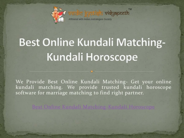 Best Online Kundali Matching-Kundali Horoscope