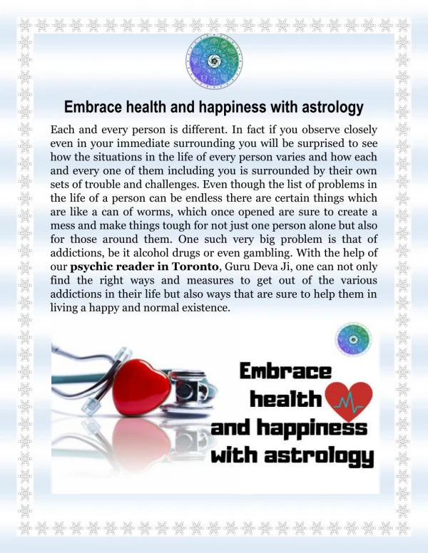 Embrace health and happiness with astrology