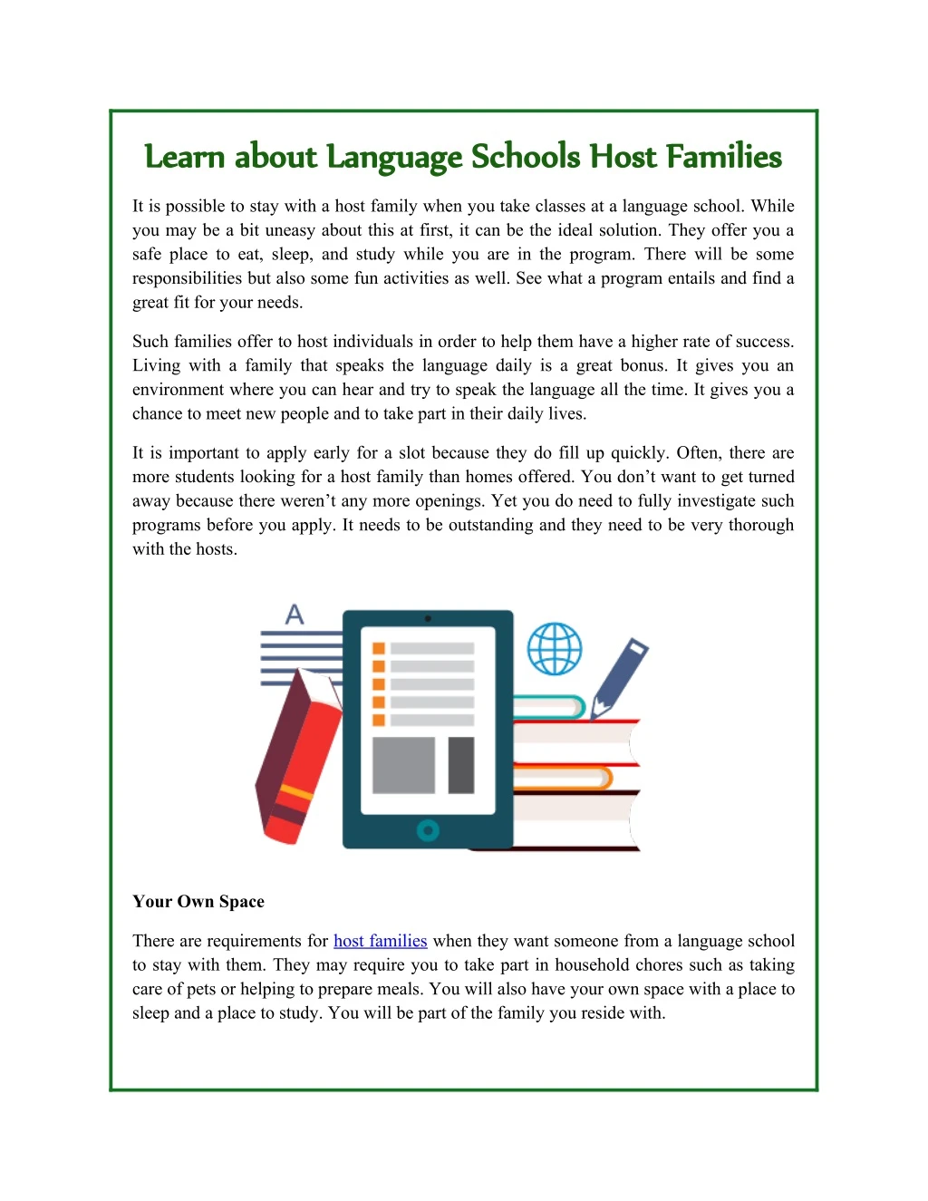 learn about language schools host families learn