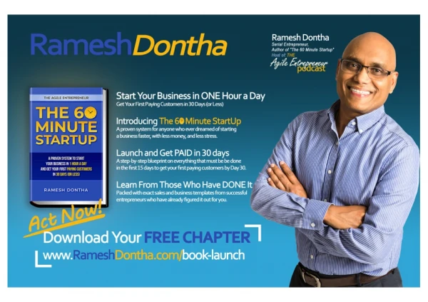 Ramesh Dontha's "The 60 Minute Startup" - Start A Business In 30 Days Or Less