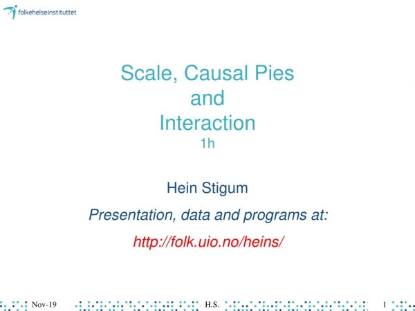 Scale, Causal Pies and Interaction 1 h