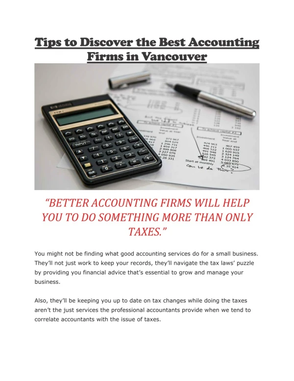Accounting firms in Vancouver