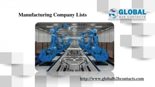 Manufacturing Company Lists - slide 1