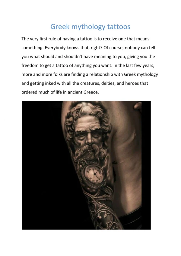 greek mythology tattoos