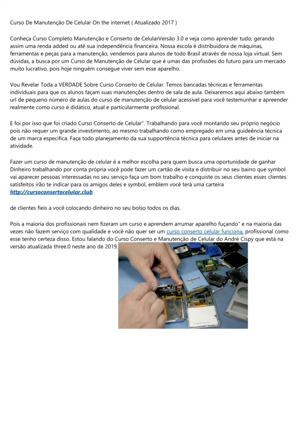 curso conserto de celular senai bh