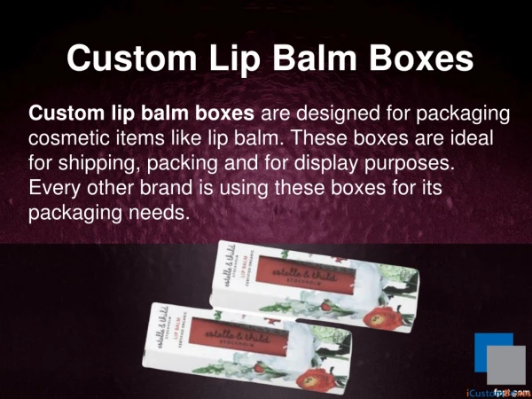 Custom lip balm boxes