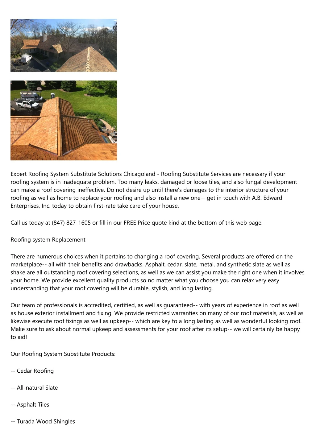 expert roofing system substitute solutions
