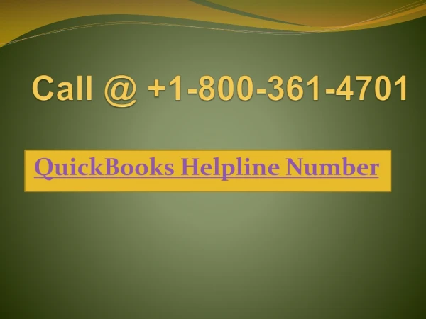 Use our toll-free QuickBooks Helpline number 1-800-361-4701 to unlock the access of unlimited tech help