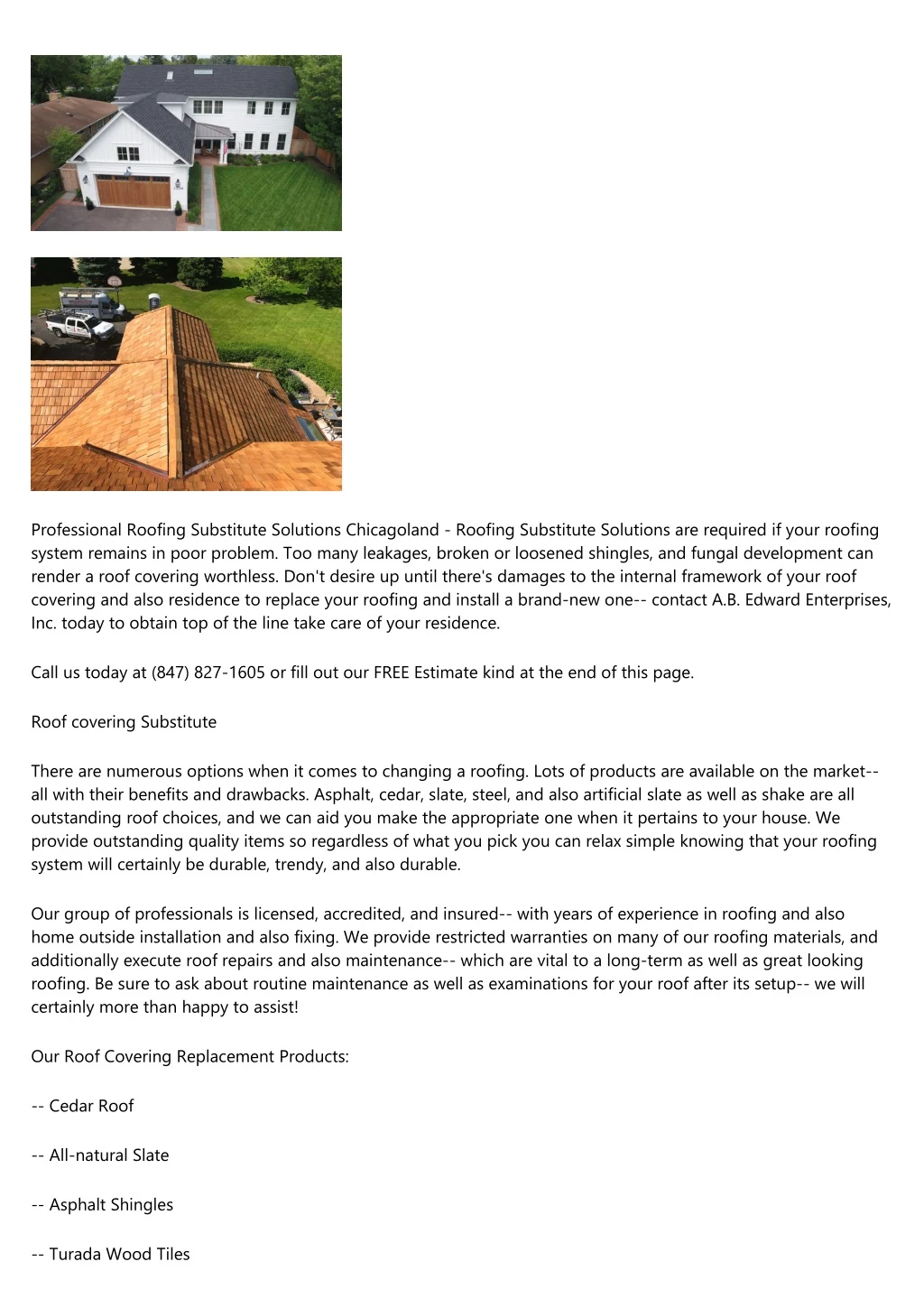 professional roofing substitute solutions