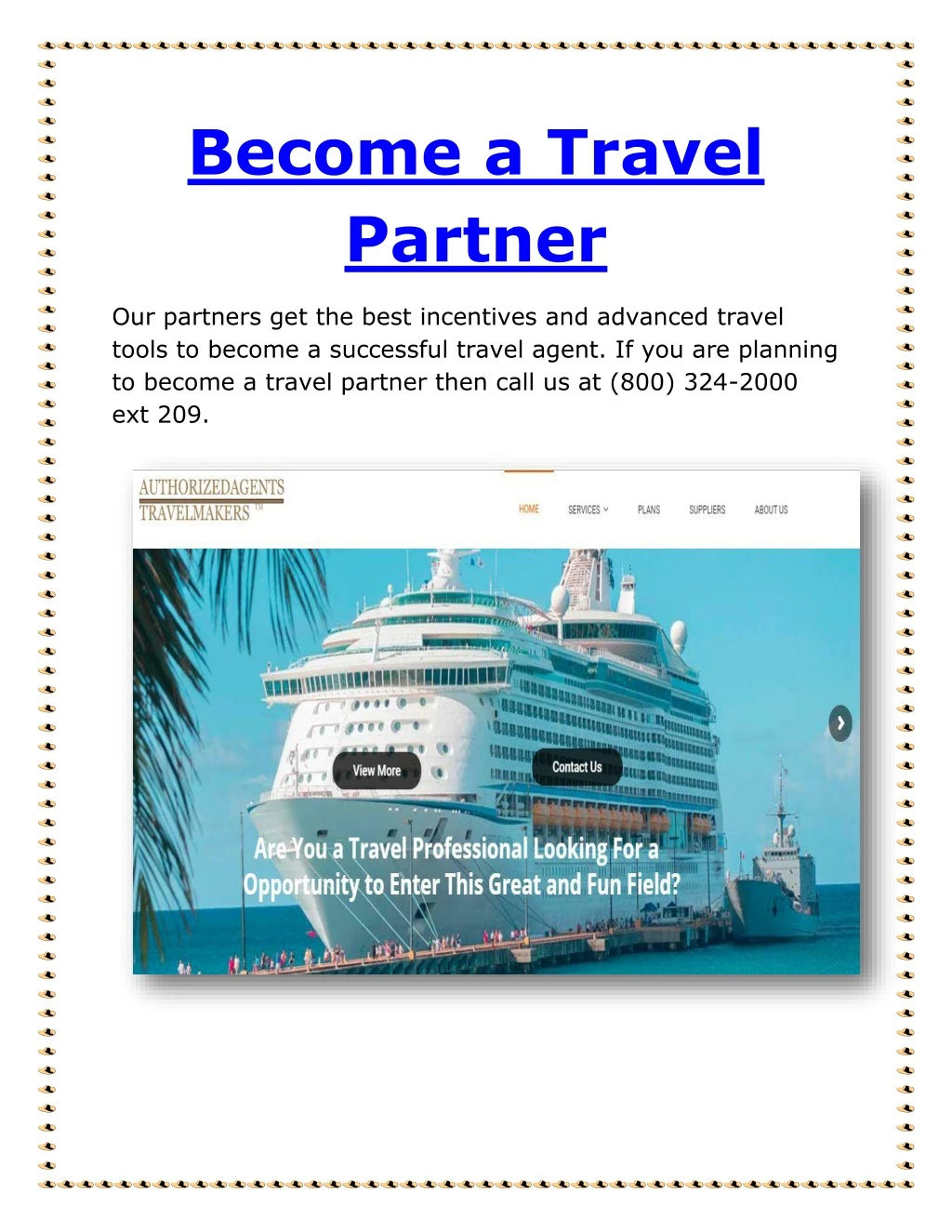 become a travel partner