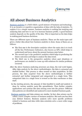 Business Analytics - slide 1