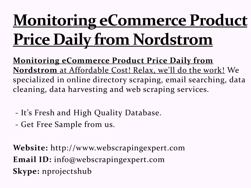 monitoring ecommerce product price daily from nordstrom
