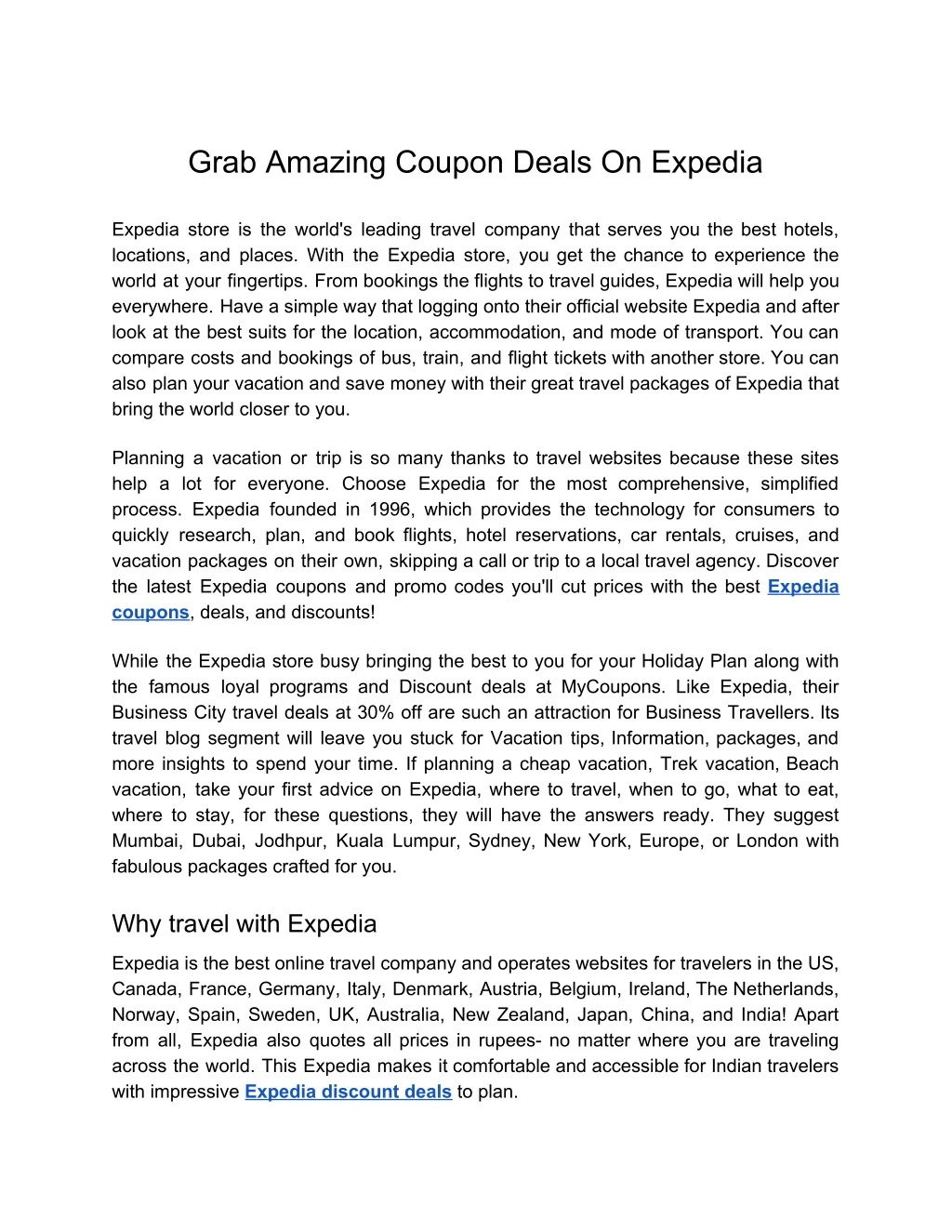 grab amazing coupon deals on expedia