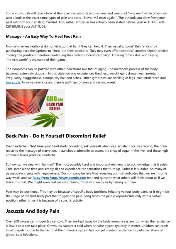 Natural Discomfort Relief - Tips For Relief
