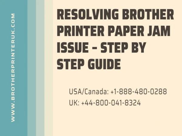 Brother Printer Paper Jam | Dial 1-888-480-0288