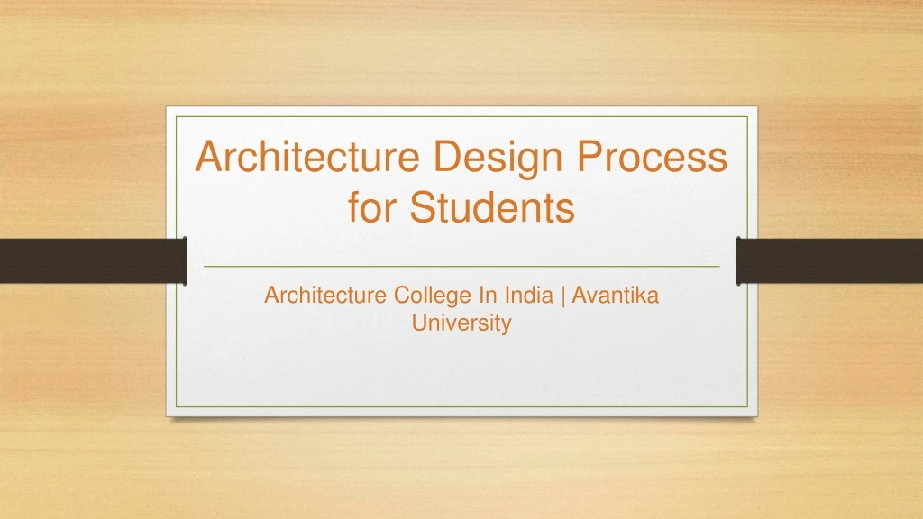 architecture design process for students
