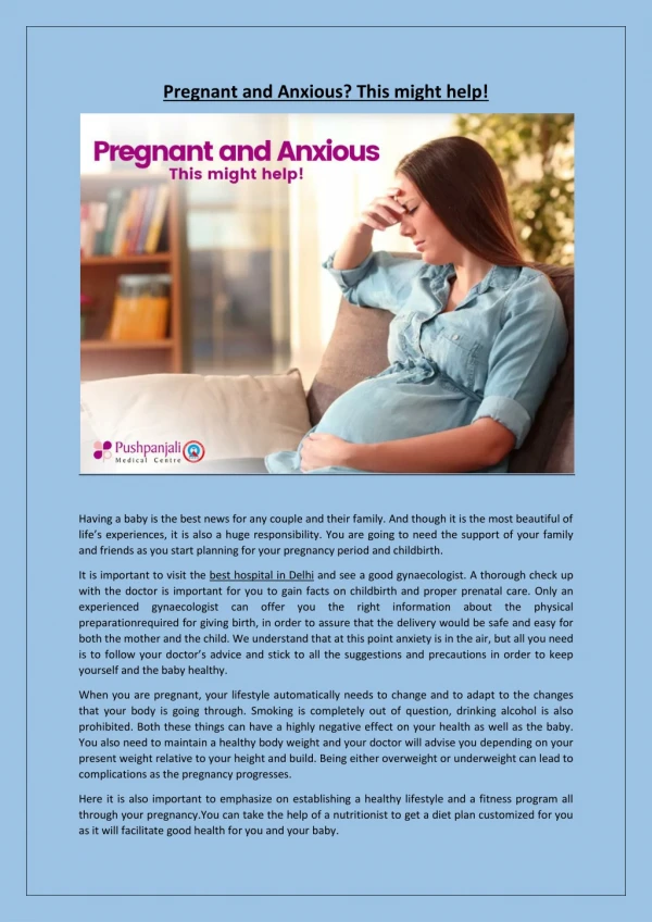 Pregnant and Anxious? This might help!