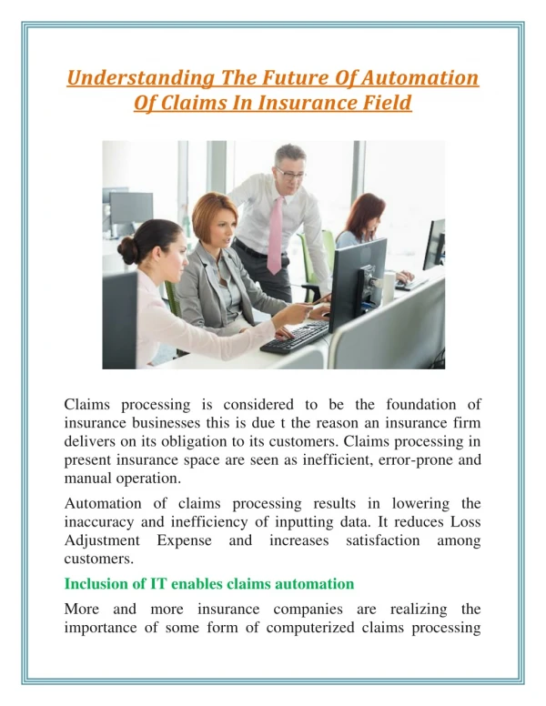 Understanding The Future Of Automation Of Claims In Insurance Field