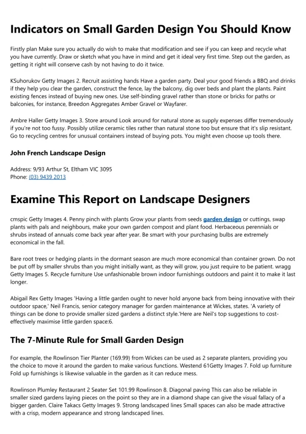 The Landscape Designers Ideas