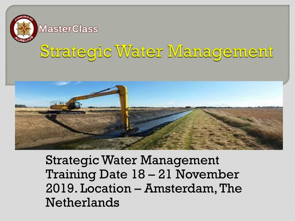 strategic water management