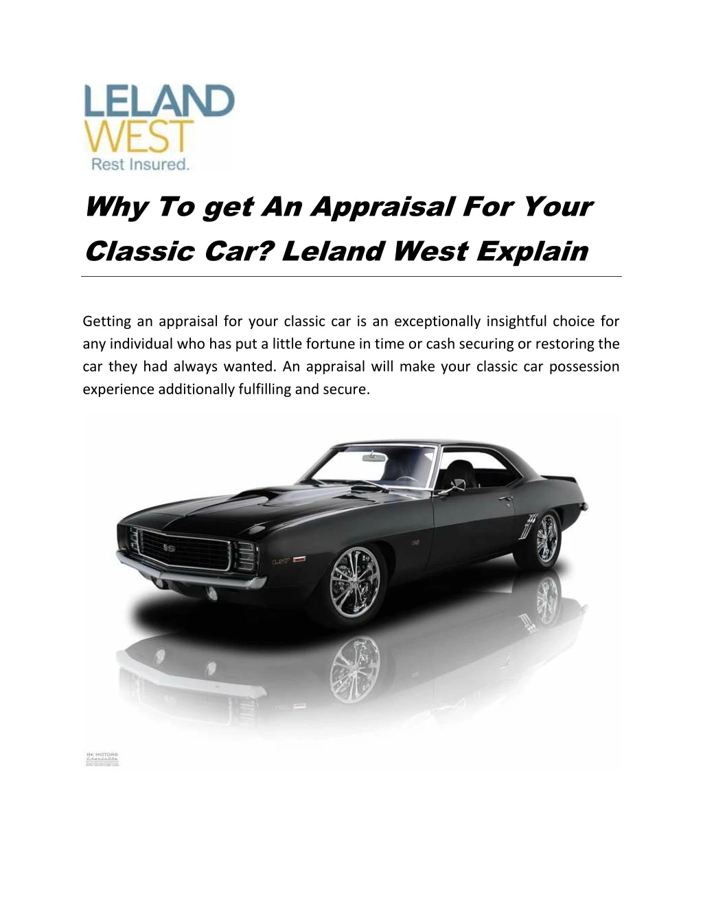 why to get an appraisal for your classic