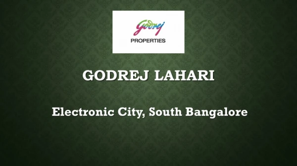 Godrej Luxury Apartmentat Electronic City
